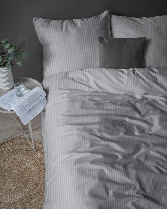 Pościel hotelowa adamaszkowa 200x200 szara stalowa hotelowa PREMIUM
