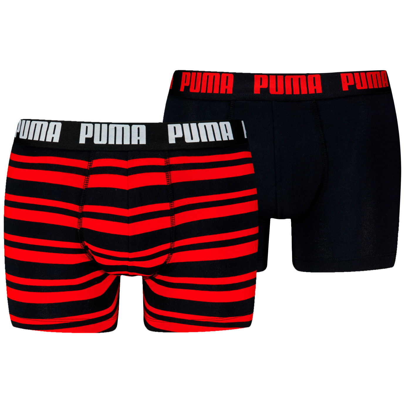 Męskie bokserki Puma Everyday Striped Boxers 2P Rozmiar: XL / Kolor: czarny/czerwony