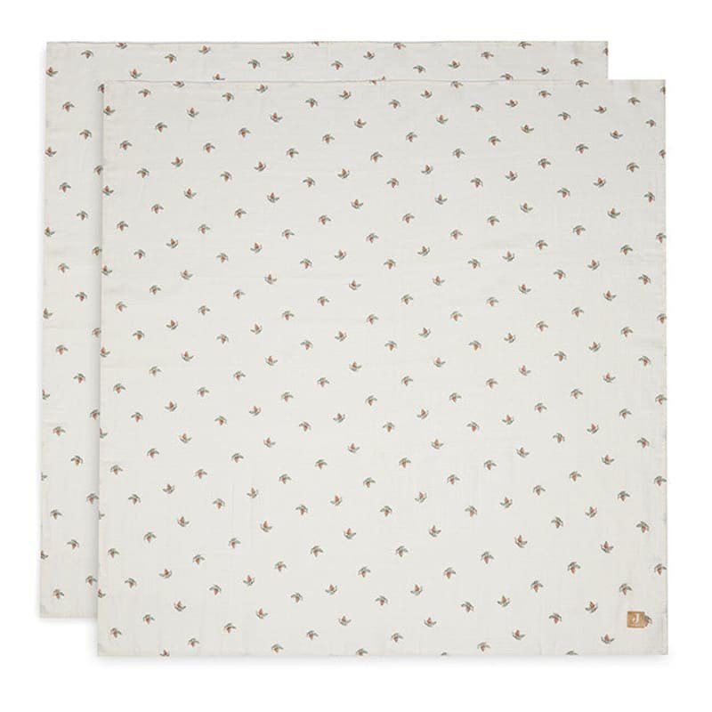 Jollein 2 otulacze niemowlęce Hydrophilic 115x115 cm Dzikie Róże ROSEHIP