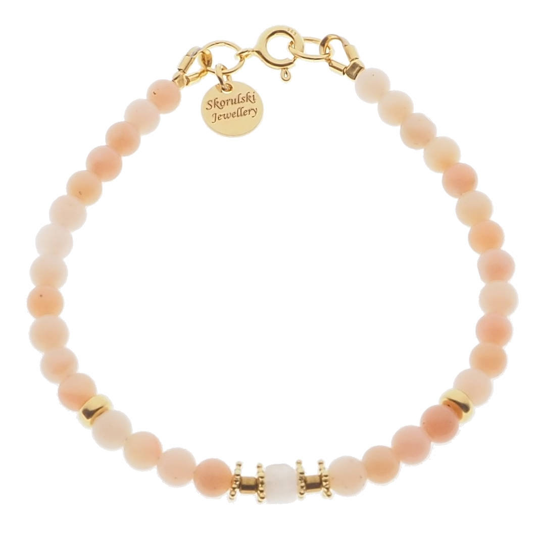 Skorulski Jewellery, Bransoletka z Opalem Różowym i srebrem złoconym
