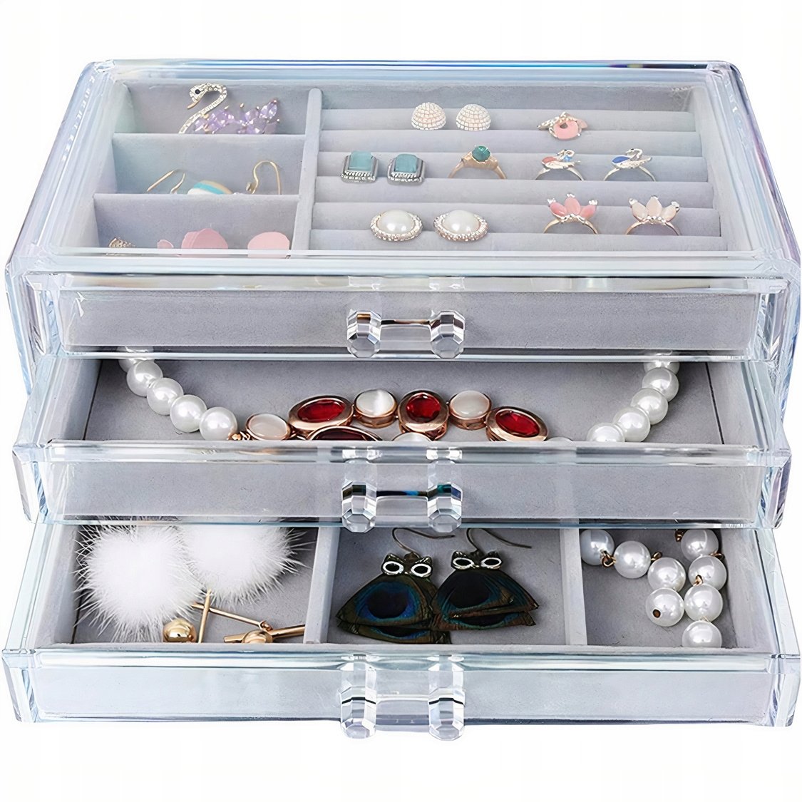 Szkatułka Na Biżuterię Organizer Pudełko Pojemny