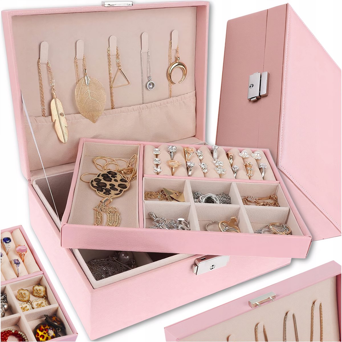 Szkatułka XL Duża Organizer na Biżuterię kuferek