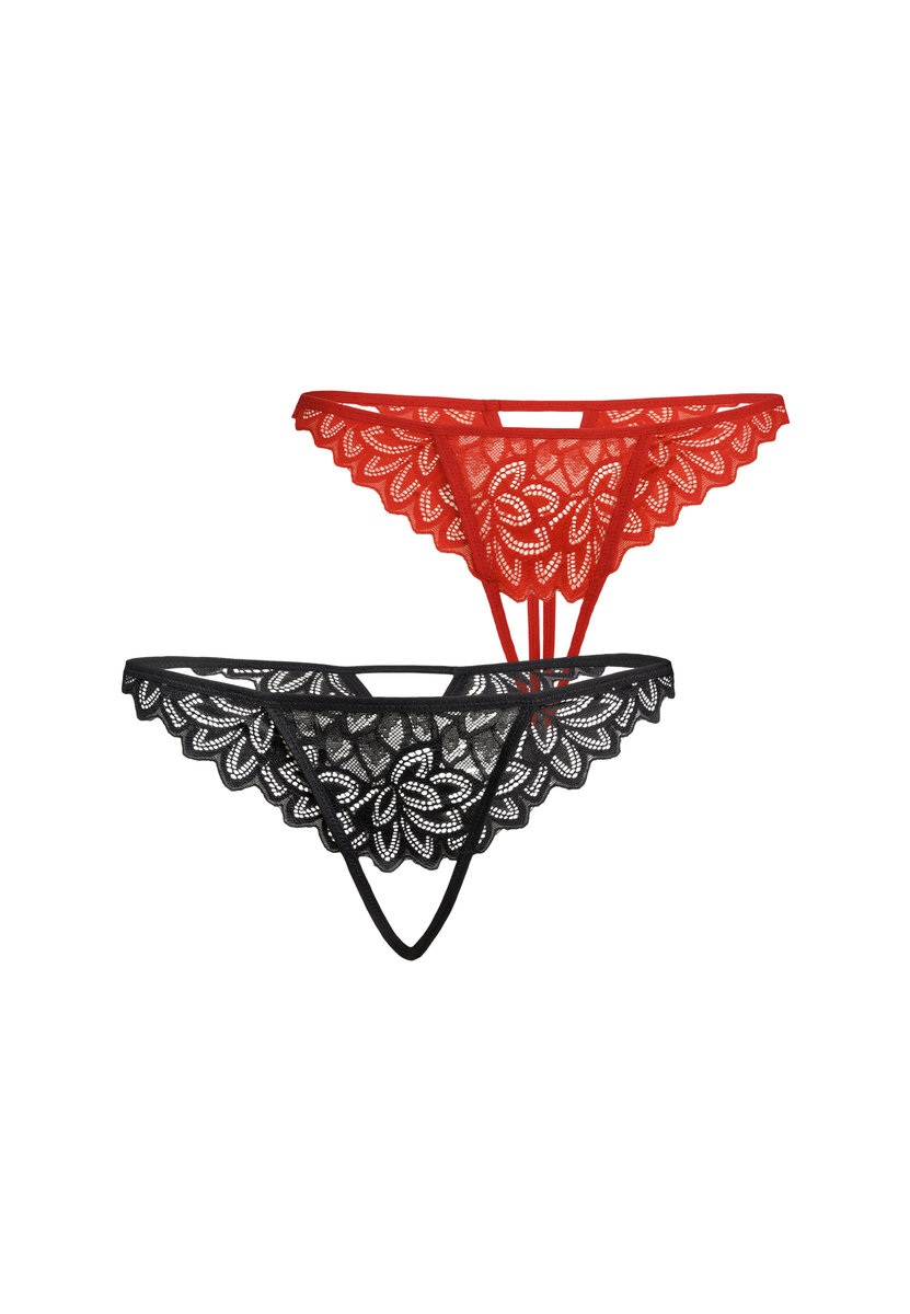 2 Pack Stringi otwartym krokiem Losi czarne/czerwone, Teyli