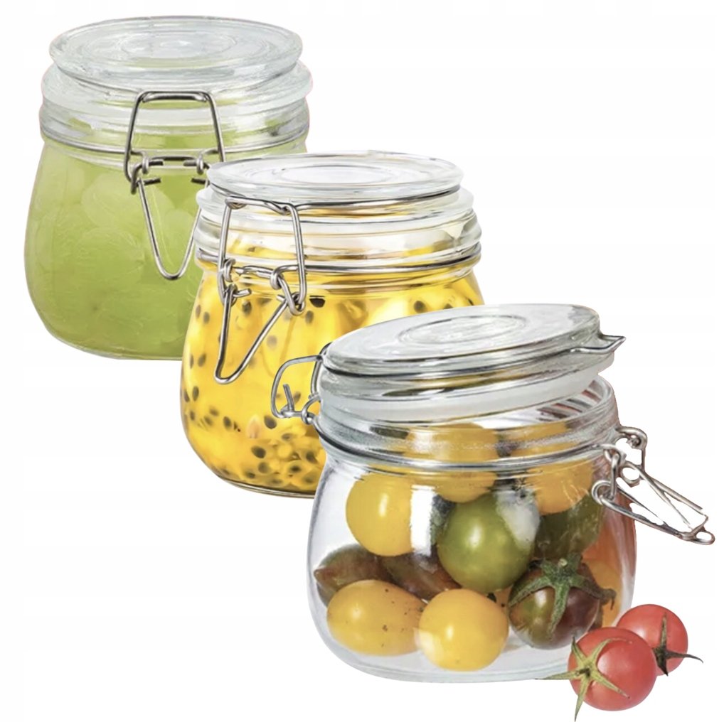 SŁOIK szklany hermetyczny z kapslem POJEMNIK kuchenny szklany 800ML 3 szt