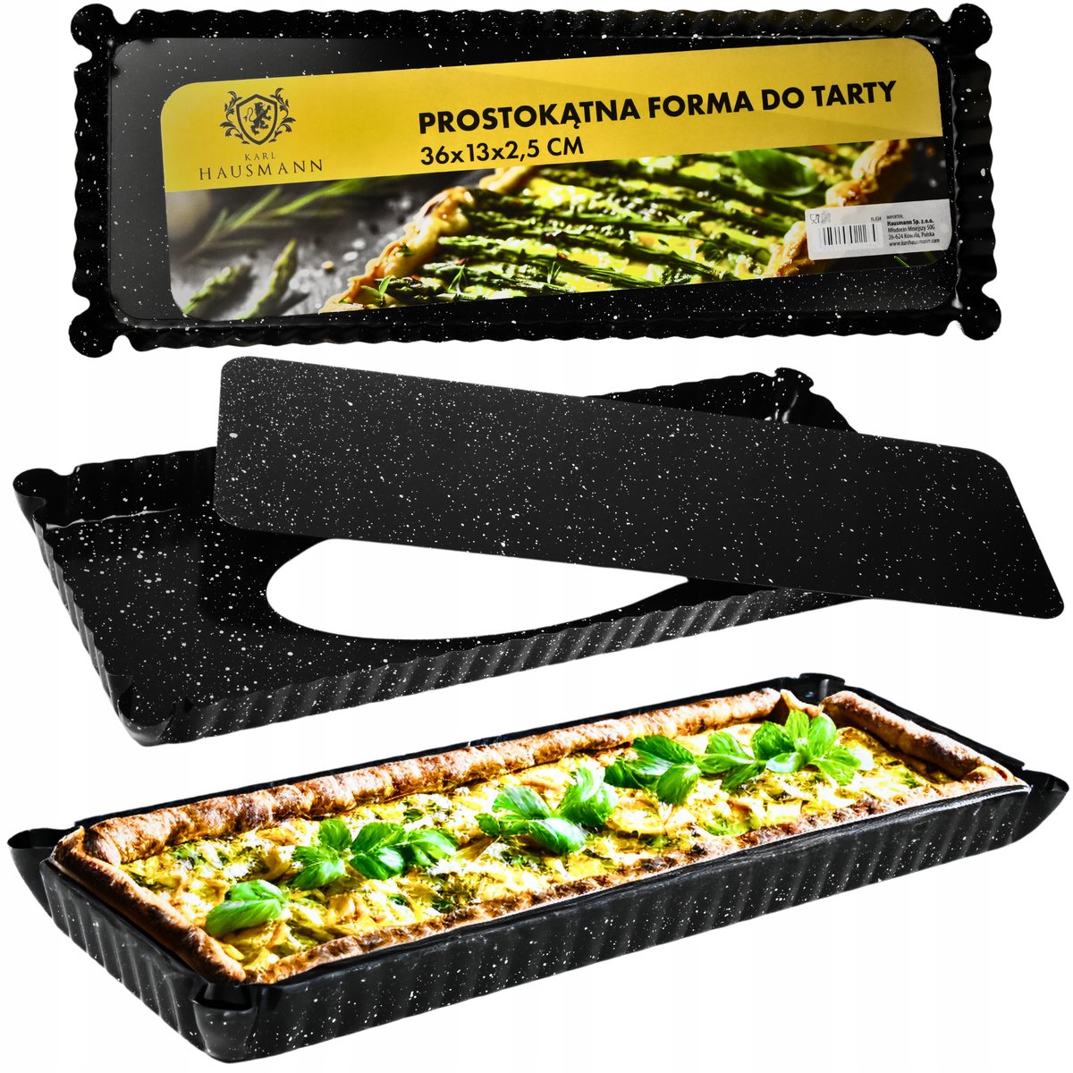 FORMA DO PIECZENIA TARTY 36cm FORMA BLACHA PROSTOKĄTNA DO ZAPIEKANIA MOCNA
