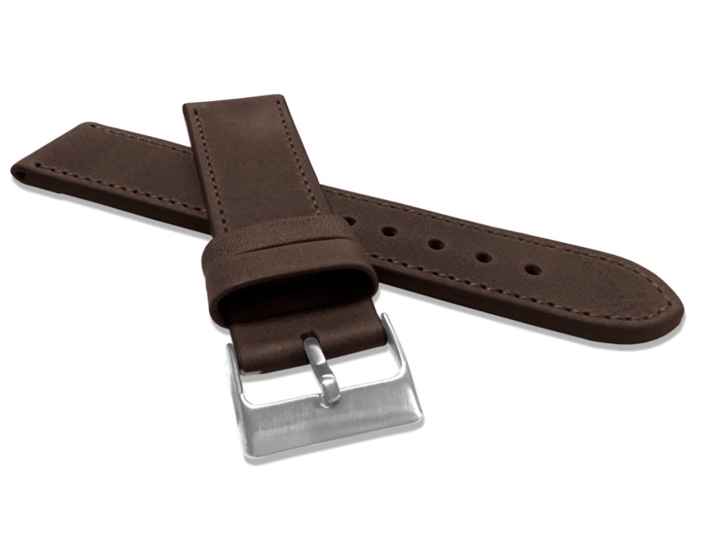 LAVVU Ciemnobrązowy szyty pasek SPORT z luksusowej skóry Top Grain - 22