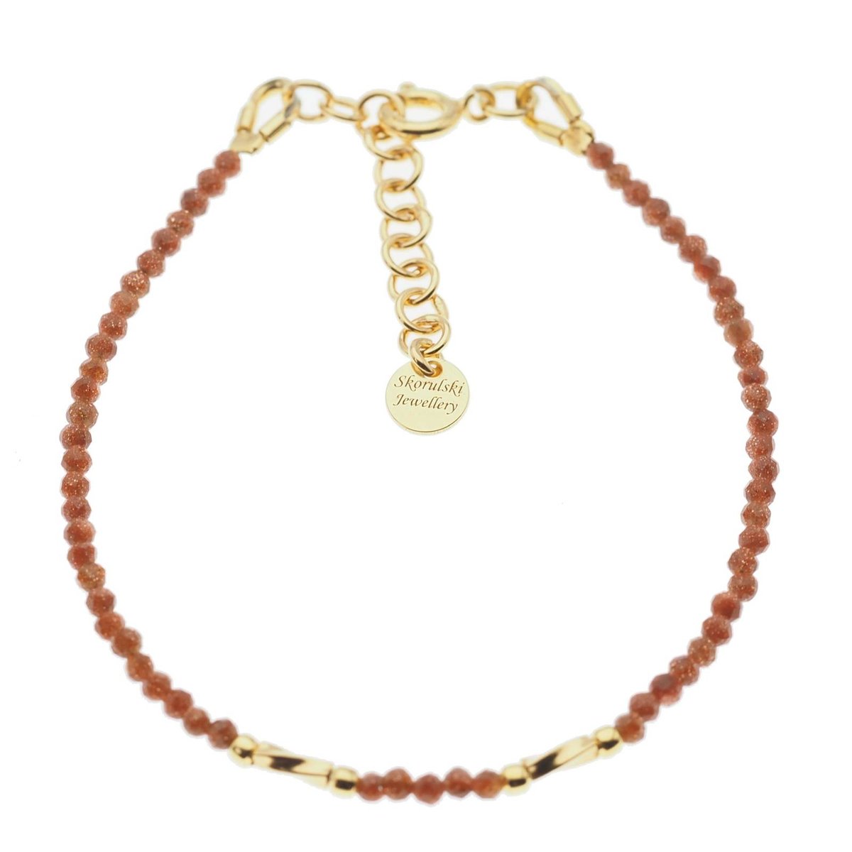 Skorulski Jewellery, Bransoletka, fasetowany Piasek Pustyni kulki i srebro złocone