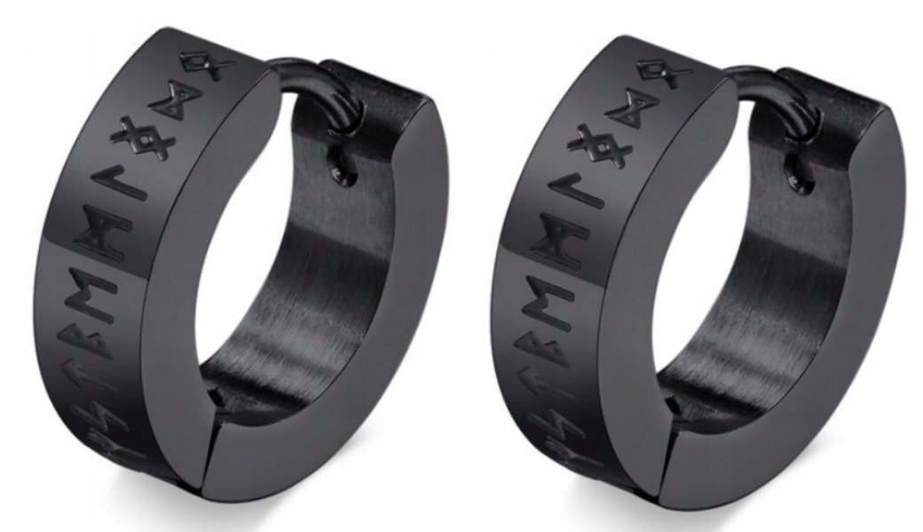 Viking Norse Kolczyki do Uszu Okrągły Ze Stali Punk Gothic