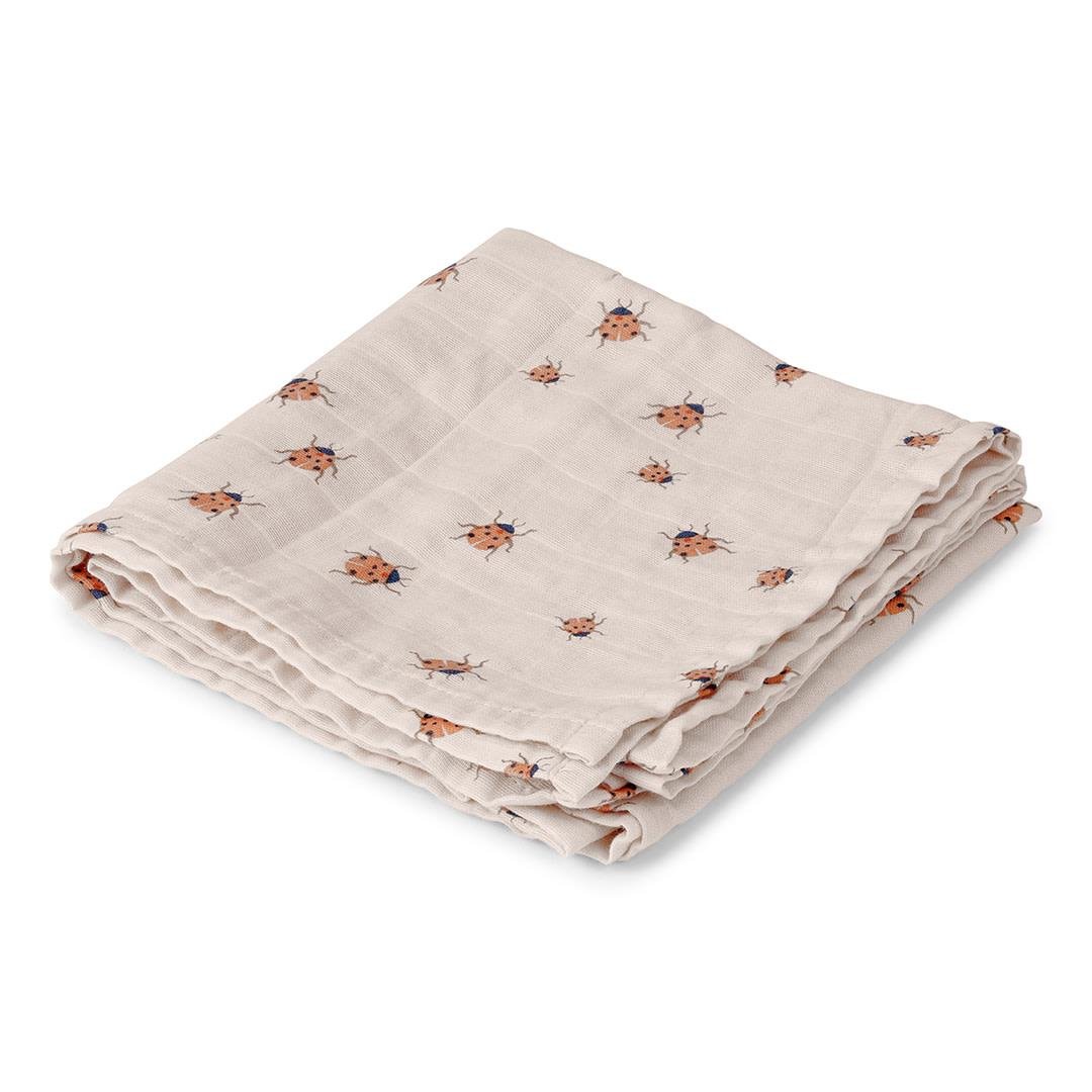 VANILLA COPENHAGEN Kocyk muślinowy Swaddle Ladybug 100x100 cm