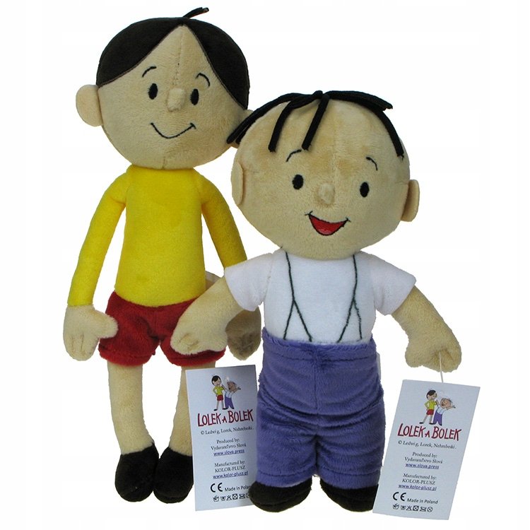 Bolek i Lolek - komplet bajkowych maskotek (Lolek 23cm i Bolek 27cm)