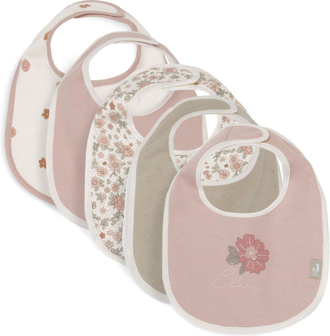 Śliniaki niemowlęce bawełna Retro Kwiaty 5 sztuk jollein