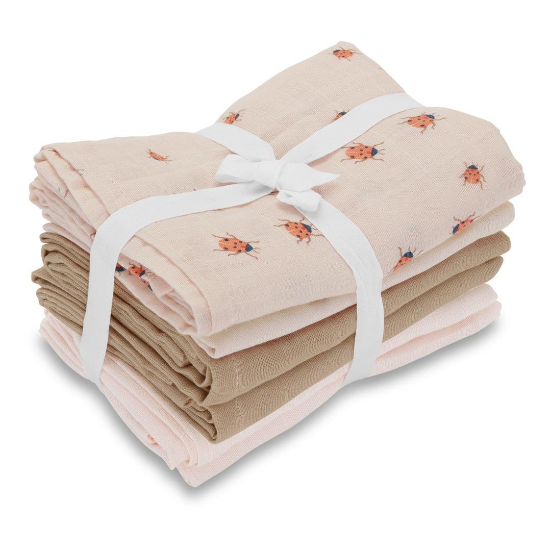 VANILLA COPENHAGEN Muślinowe pieluszki 6 pack 70x70 cm Ladybug