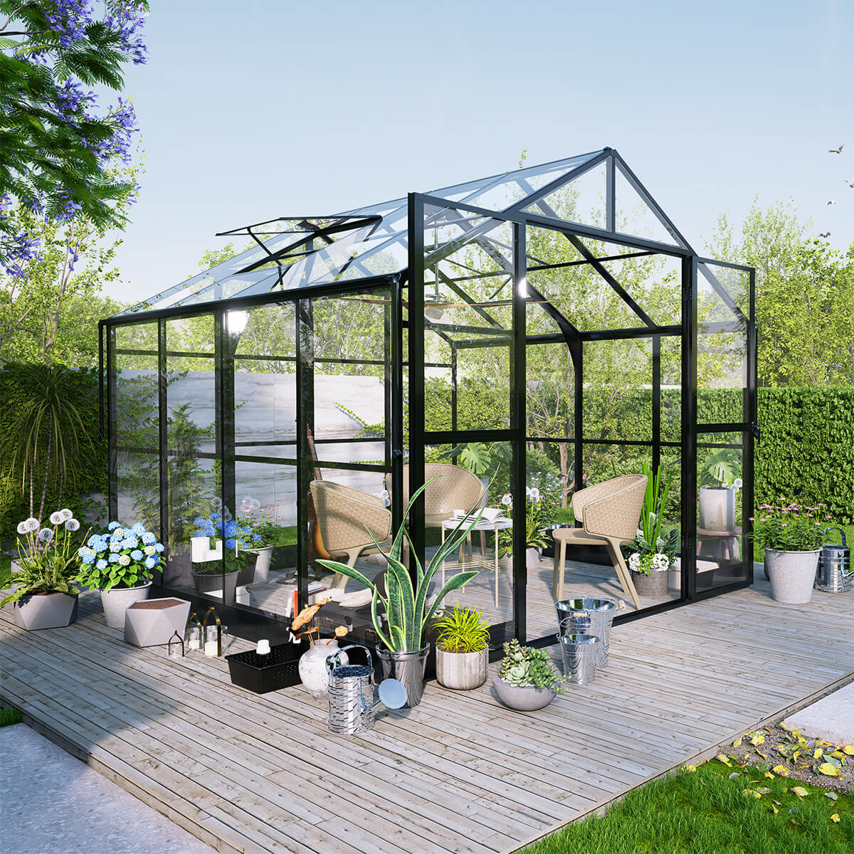 CULTIVO Szklarnia poliwęglanowa PREMIUM Solid PC 278x278cm Black