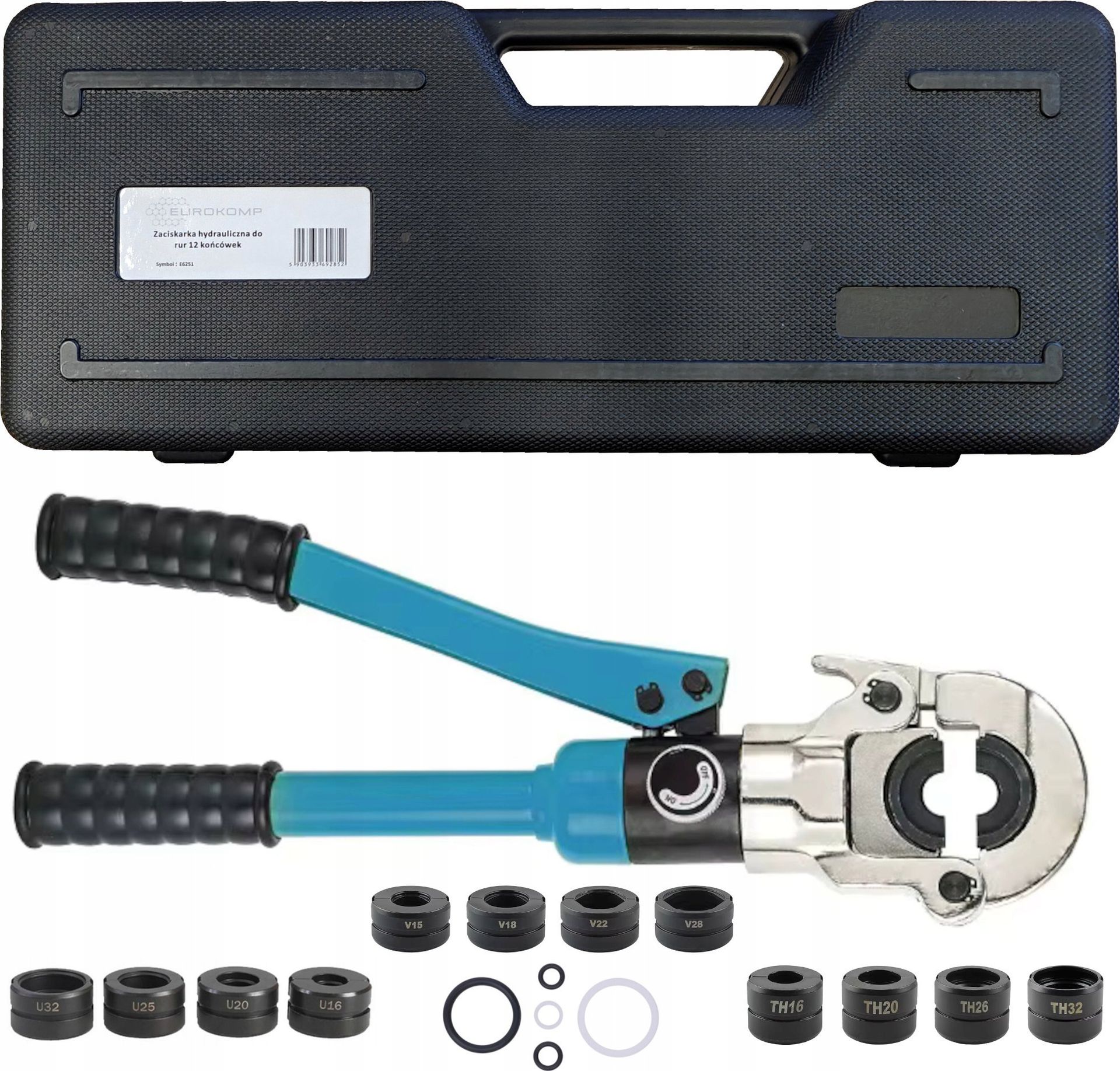 Zaciskarka hydrauliczna do rur 12 końcówek E6251