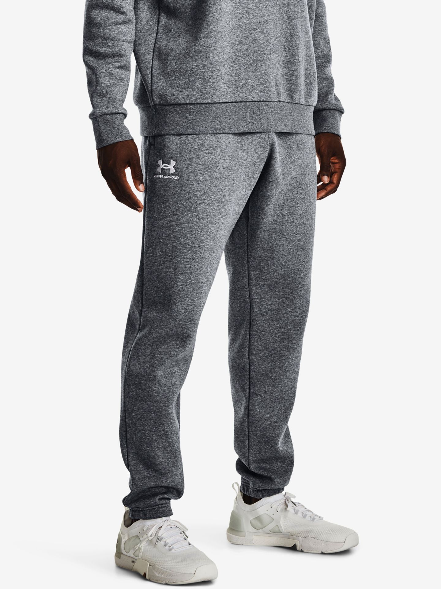 Męskie spodnie dresowe Under Armour Essential Fleece Jogger-GRY XL