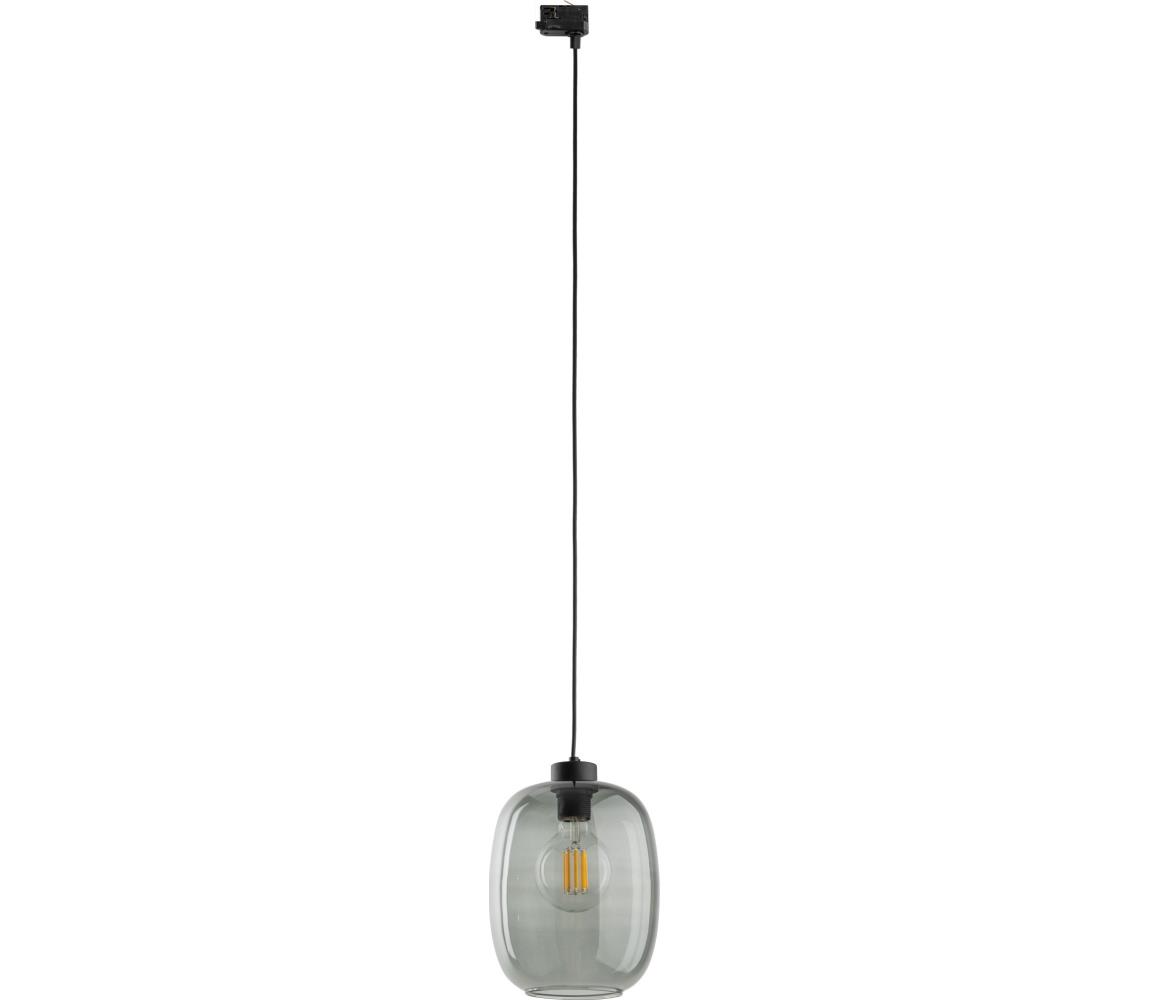Żyrandol na lince do 3-fazowego systemu szynowego ELIO 1xE27/15W/230V czarny/dym czarny
