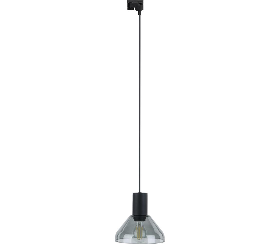Żyrandol na łańcuchu do systemu szynowego NEO 1xE27/15W/230V czarny/dym czarny