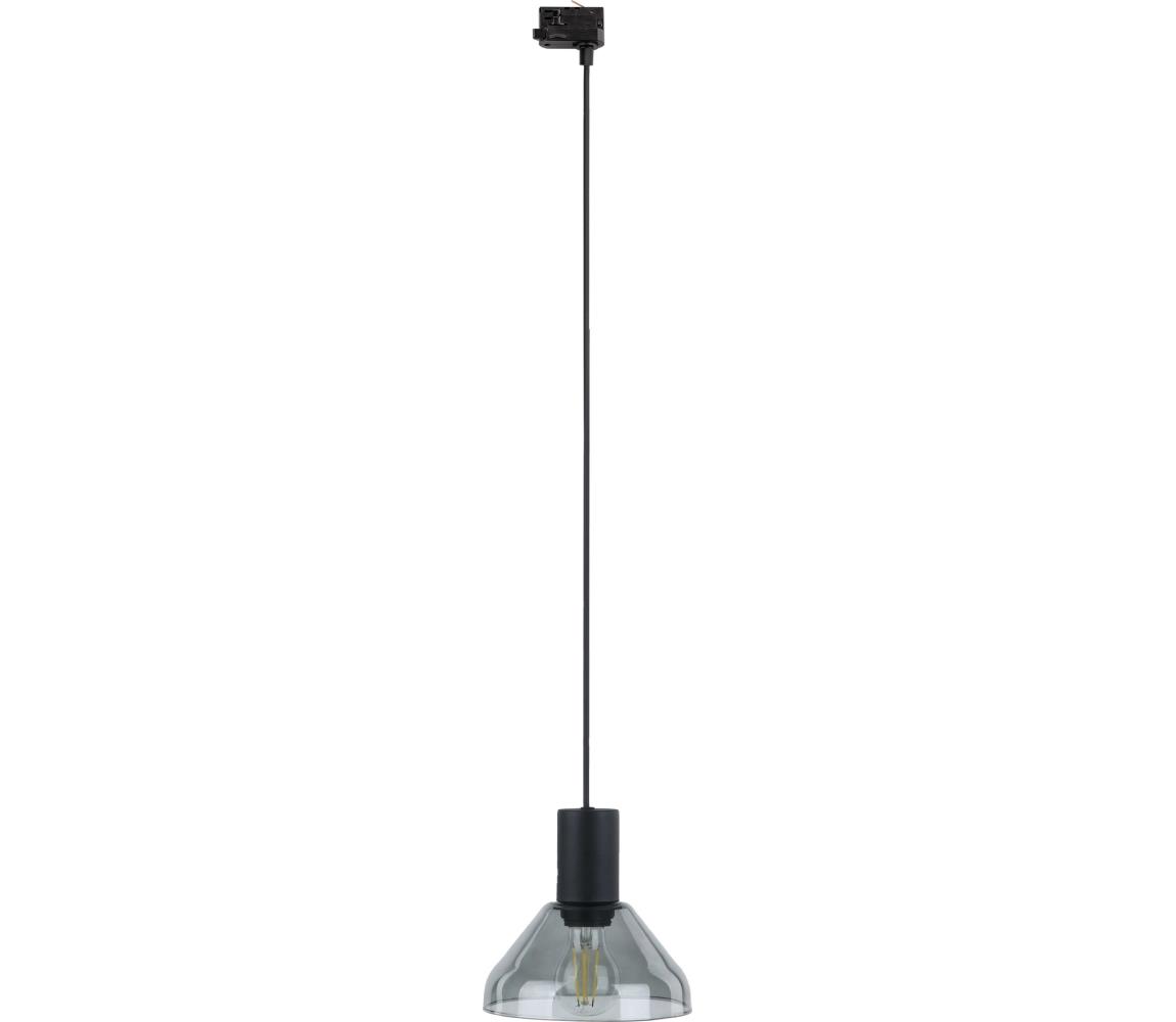 Żyrandol na lince do 3-fazowego systemu szynowego NEO 1xE27/15W/230V czarny/dym czarny