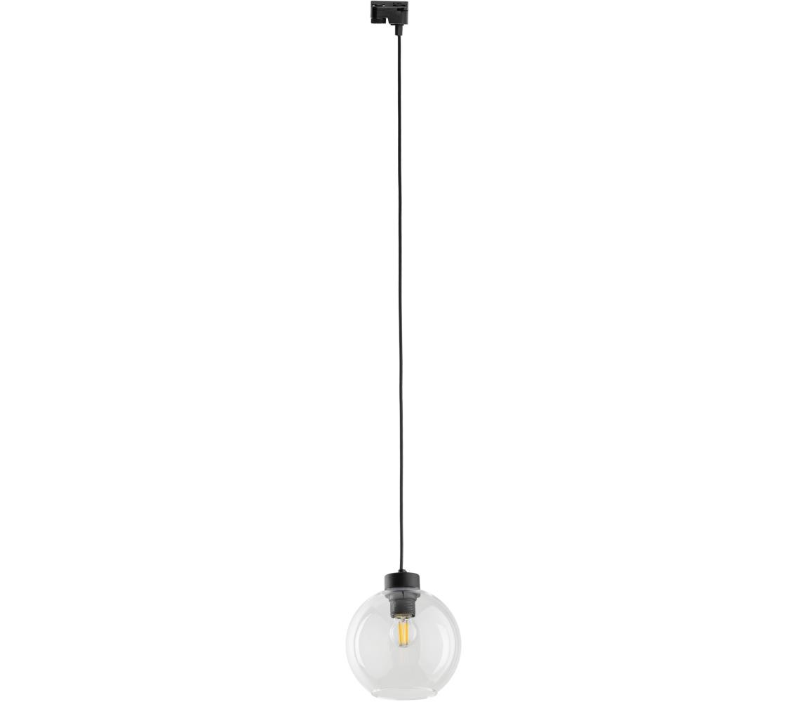 Żyrandol na łańcuchu do systemu szynowego CUBUS 1xE27/15W/230V czarny/przezroczysty