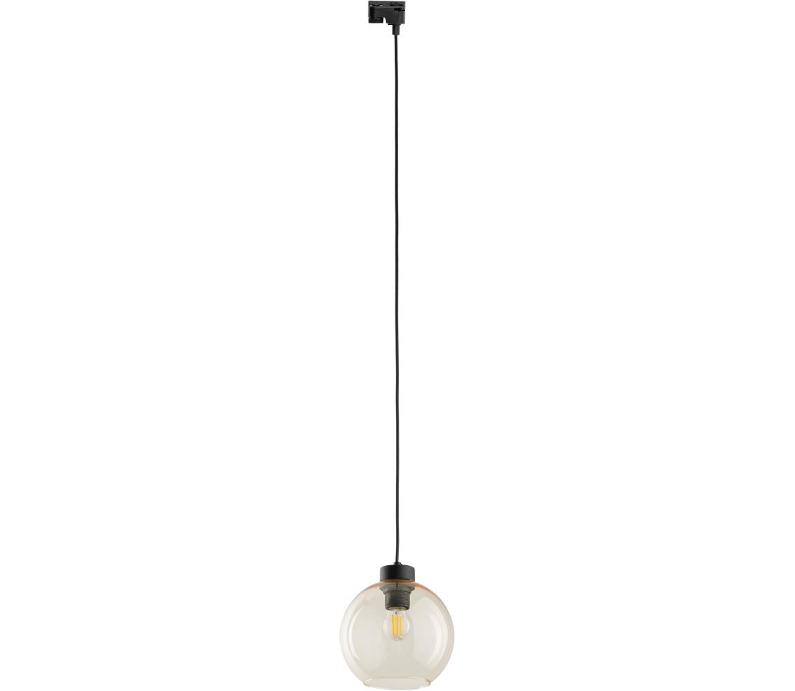 Żyrandol na łańcuchu do systemu szynowego CUBUS 1xE27/15W/230V czarny/dym beżowy