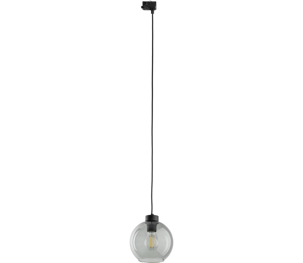 Żyrandol na lince do 3-fazowego systemu szynowego CUBUS 1xE27/15W/230V czarny/dym czarny