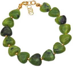 Nefryt Wyjątkowa Bransoletka Złote Srebro Certyfikat