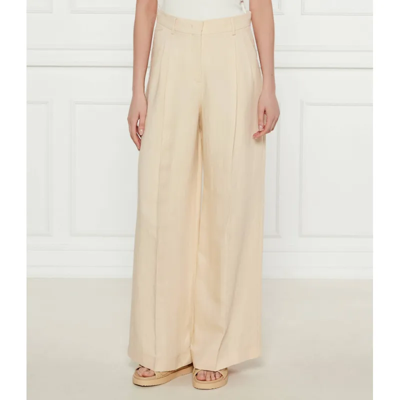 Weekend MaxMara Spodnie VELIERO | Relaxed fit | z dodatkiem lnu