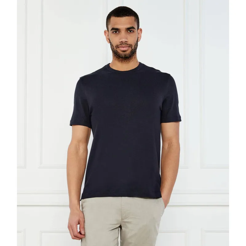 BOSS BLACK T-shirt H-Taut 28 Regular Fit z dodatkiem lnu