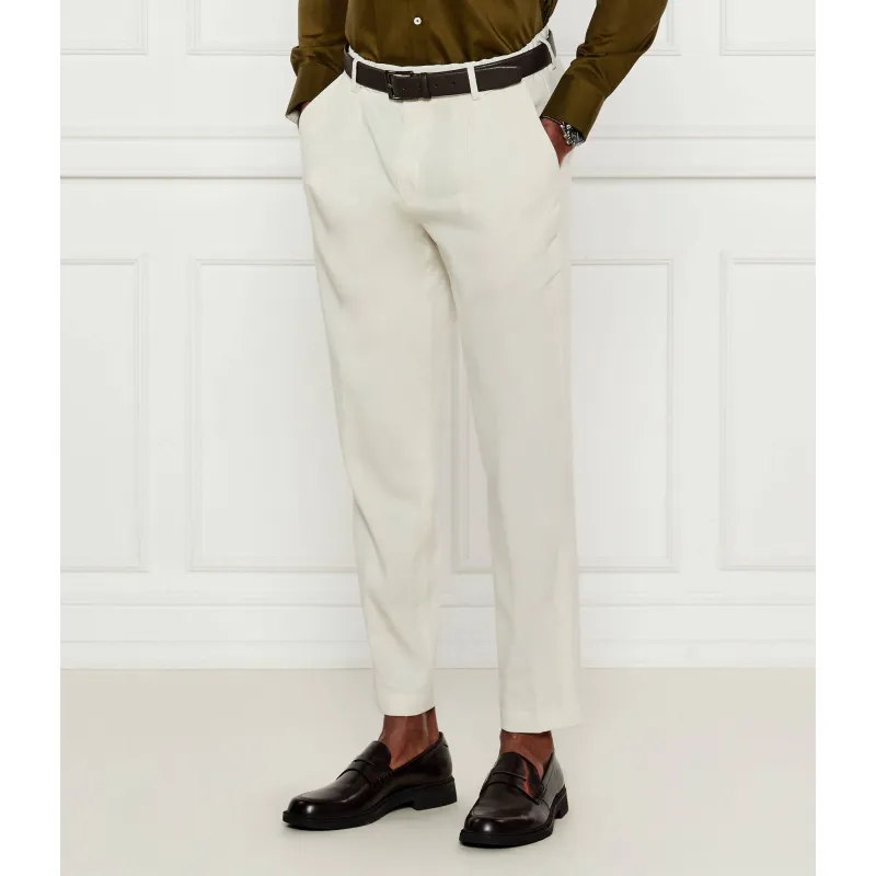 BOSS BLACK Lniane spodnie P-Perin-RDS-PL-WG252 Slim Fit