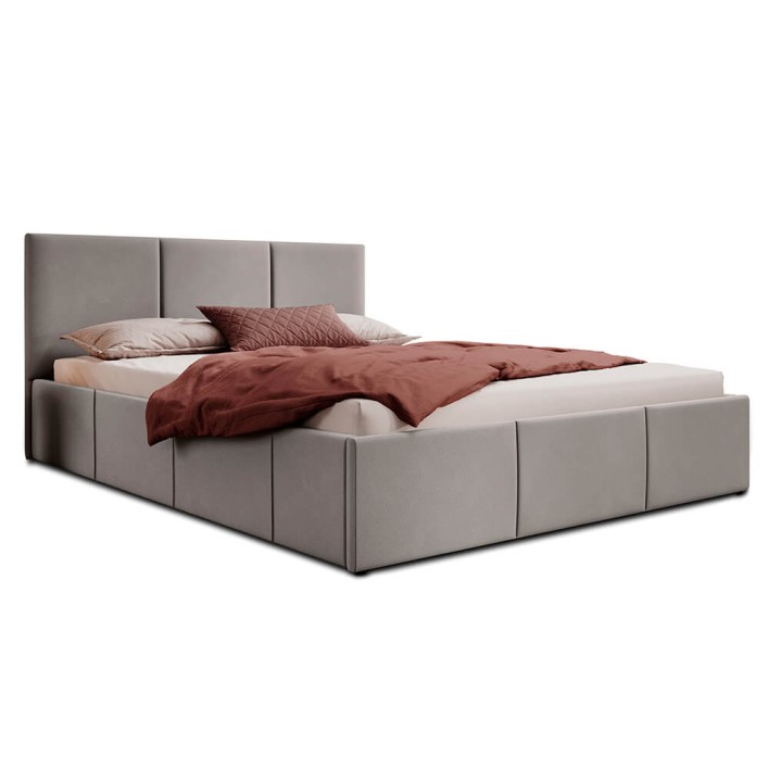 Łóżko tapicerowane z pojemnikiem SFG0159 160x200 Welur Szary #22