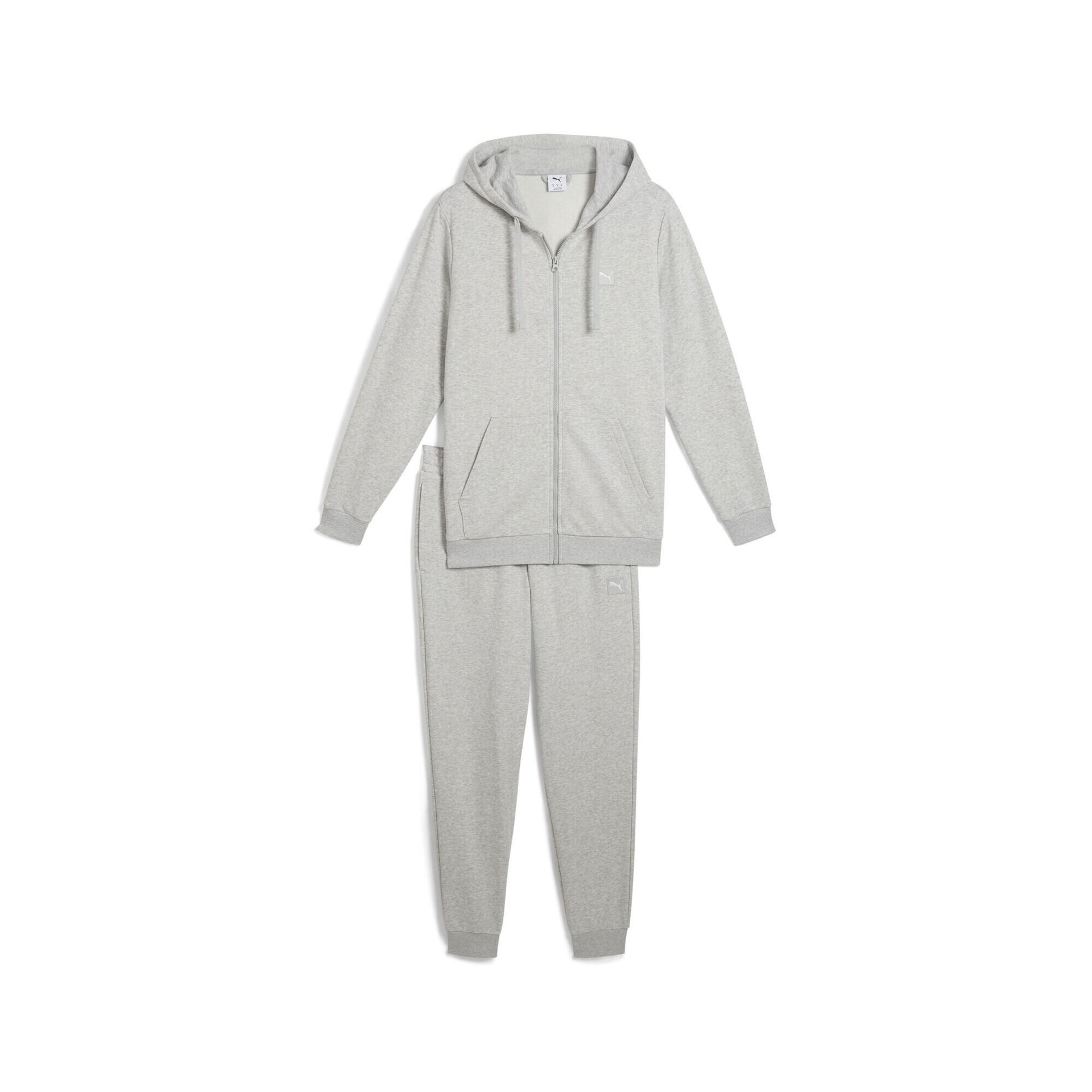 Męskie dres z kapturem PUMA Light Gray Heather