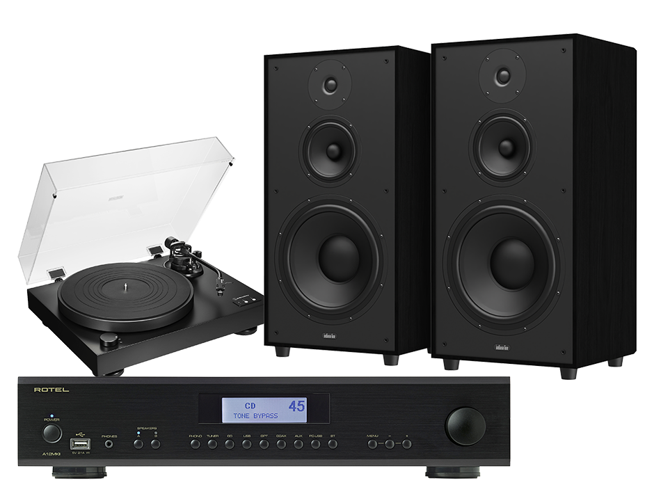 Rotel A14 MkII (czarny) + Utah 5 (czarny) + AT-LP8X (czarny)