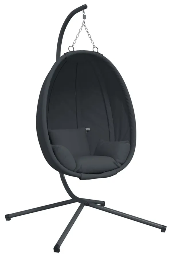 Antracytowy fotel wiszący kokon S5-D65