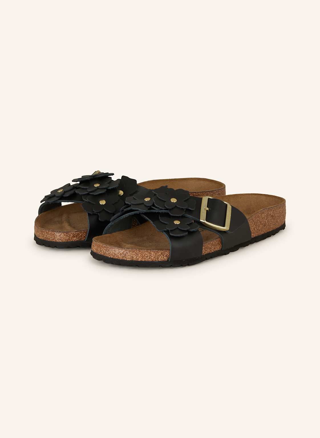 Birkenstock Klapki Siena Flowers Le schwarz