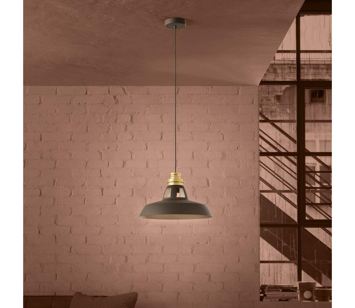 Eglo 390229 - Żyrandol na lince ESPINARDO 1xE27/40W/230V czarny/złoty