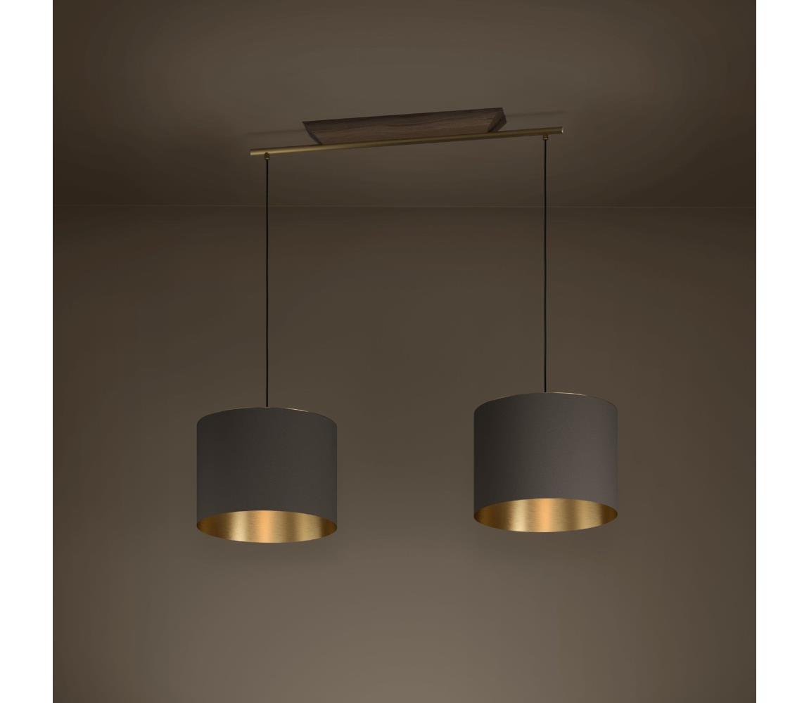 Eglo 390336 - Żyrandol na lince SANTANDRIA 2xE27/40W/230V brązowy/złoty