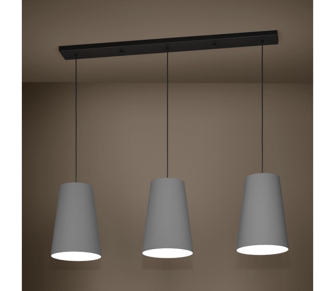 Eglo 390136 - Żyrandol na lince PETROSA 3xE27/40W/230V szary