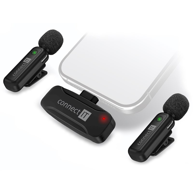 Mikrofon Connect IT Wireless Lavalier USB-C (2 ks + receiver