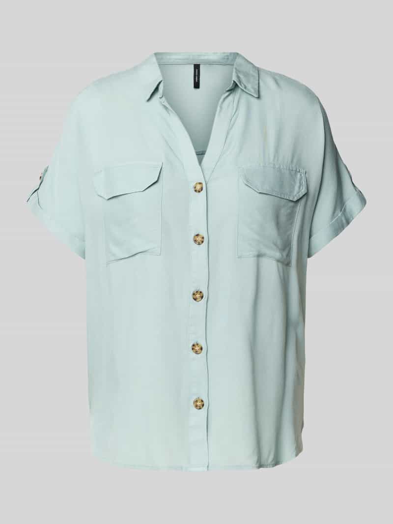 Bluzka koszulowa o kroju regular fit z kieszeniami na piersi model ‘BUMPY’