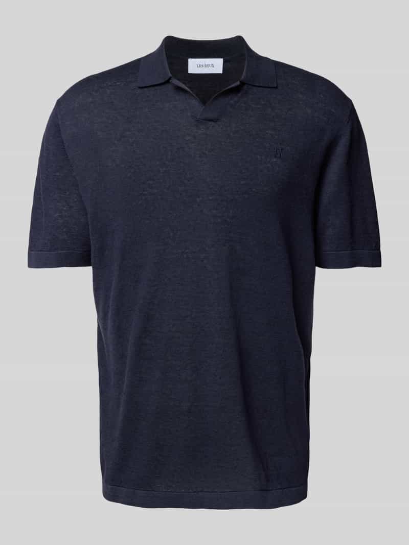 Koszulka polo o kroju relaxed fit z dekoltem w serek model ‘Emmanuel’