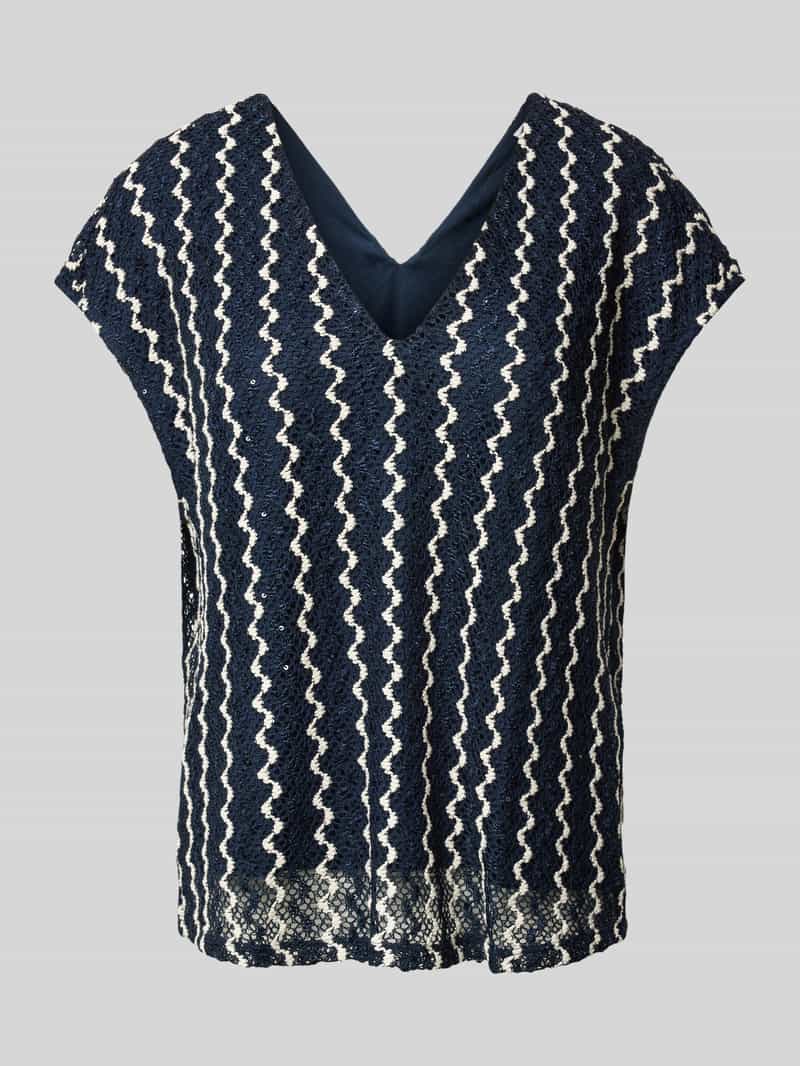 T-shirt z dekoltem w serek model ‘ELLEN’