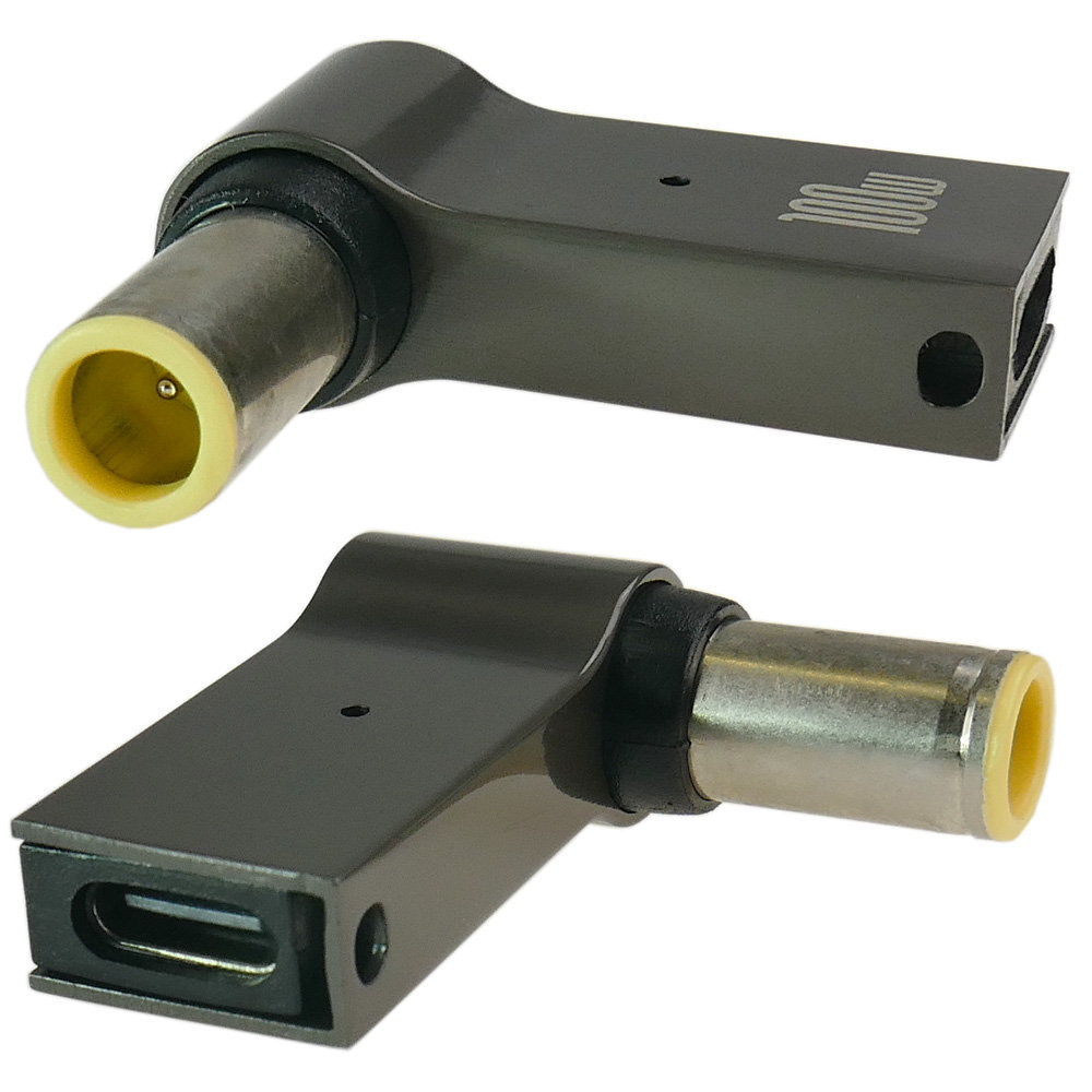 Przejściówka zasilania adapter wtyk USB-C do 7,9x5,5mm +pin LENOVO Alu
