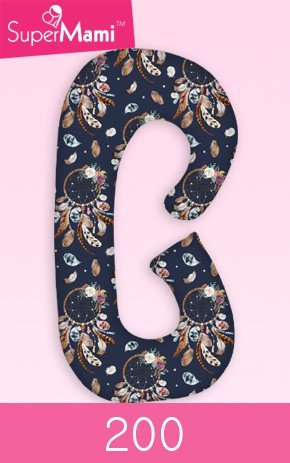 Poduszka ciążowa bawełniana typu C łapacz snów kwiaty