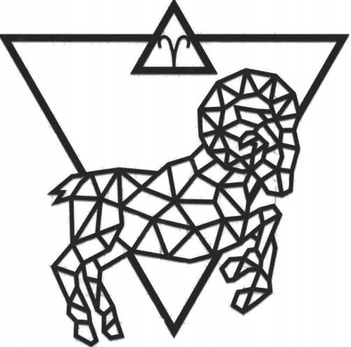 DREWNIANE PUZZLE 3D DEKORACJA ŚCIENNA ZNAK ZODIAKU BARAN DO ZŁOŻENIA DIY