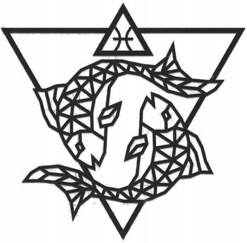 DREWNIANE PUZZLE 3D DEKORACJA ŚCIENNA ZNAK ZODIAKU RYBY DO ZŁOŻENIA DIY