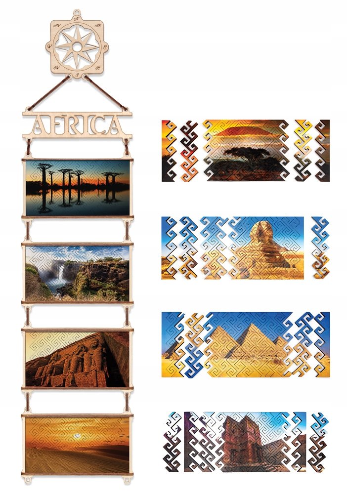 DREWNIANE PUZZLE 3D AFRYKA KRAJOBRAZY ZESTAW DO ZŁOŻENIA DIY