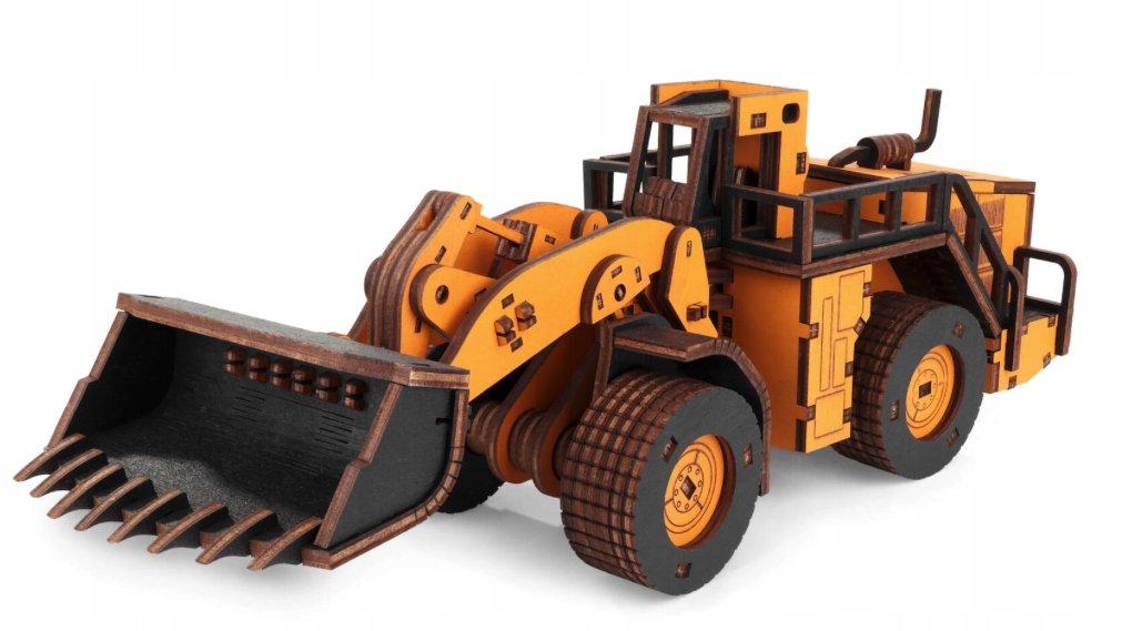 DREWNIANE PUZZLE 3D ŁADOWARKA MASZYNA BUDOWLANA ZESTAW DO ZŁOŻENIA DIY