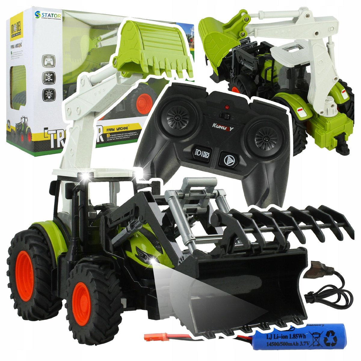 ZDALNIE STEROWANA KOPARKA SPYCHACZ TRAKTOR R/C NA PILOTA