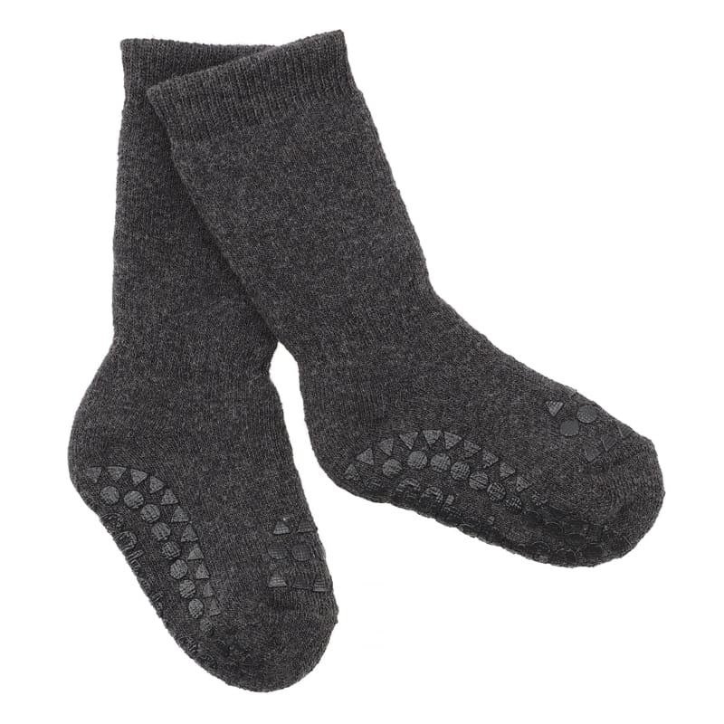 GoBabyGo antypoślizgowe skarpetki do nauki chodzenia Dark Grey Melange 6 m+