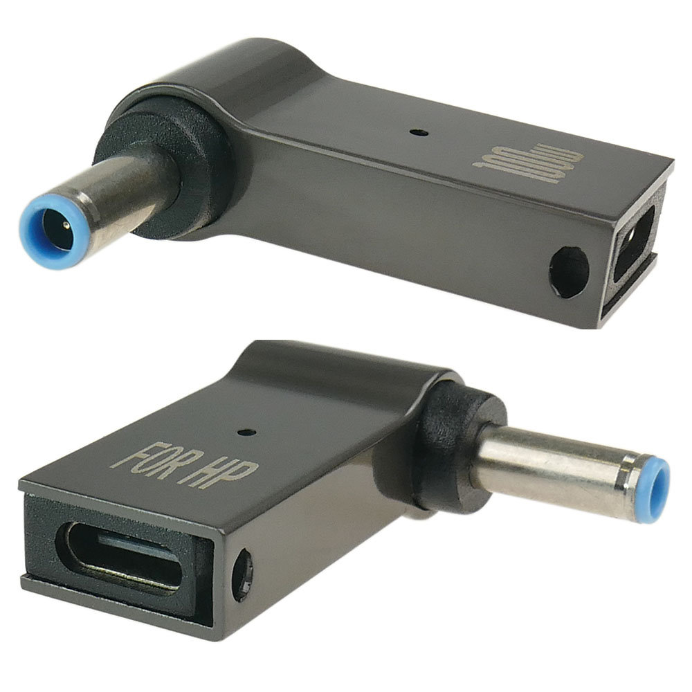 Przejściówka zasilania adapter wtyk USB-C do 4,5x3,0mm +pin HP Aluminium